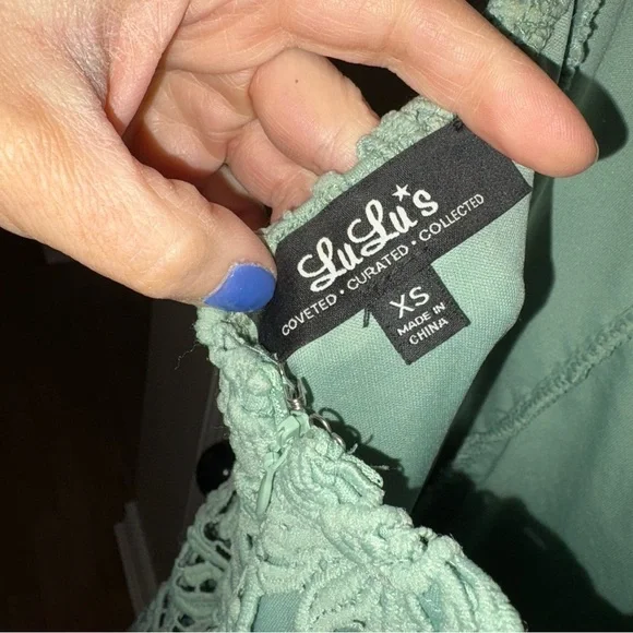 Lulus Romance Language Sage Backless Lace Dress - XS - Picture 6 of 7